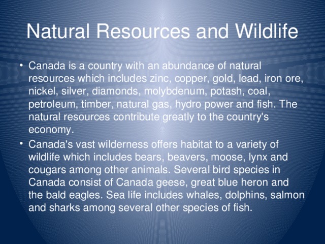 Natural Resources and Wildlife