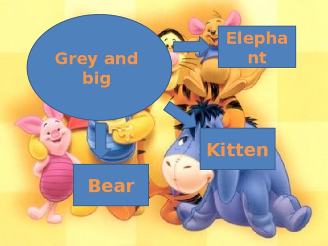 Grey and big Elephant Kitten Bear