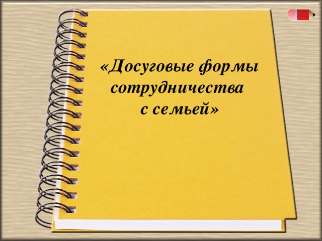 «Досуговые формы сотрудничества с семьей»