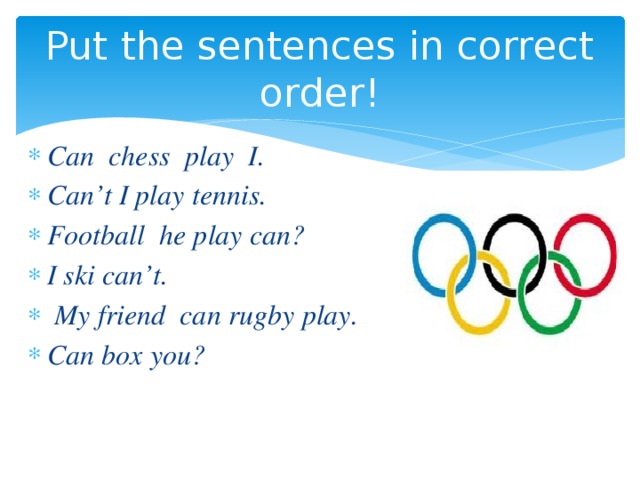 Put the sentences in correct order!