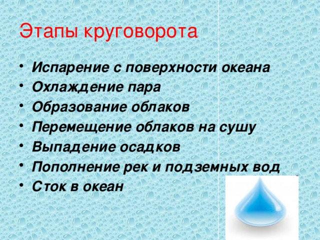 Этапы круговорота