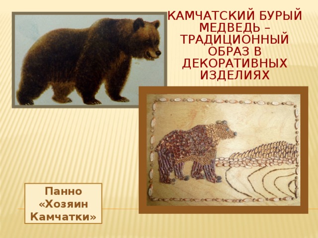Камчатский бурый медведь – традиционный образ в декоративных изделиях Панно «Хозяин Камчатки»