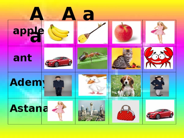 A a A a apple ant Ademy Astana
