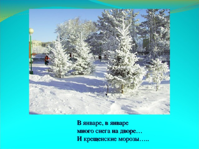 В январе, в январе  много снега на дворе…  И крещенские морозы…..