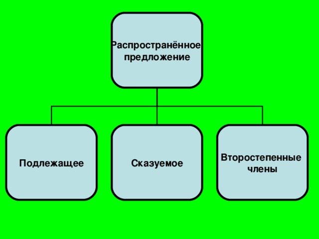 Распространённое предложение Подлежащее Сказуемое Второстепенные члены