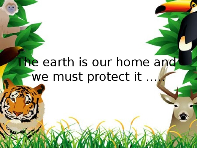 The earth is our home and  we must protect it …..