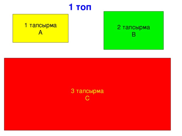 1 топ 2 тапсырма В 1 тапсырма А 3 тапсырма С