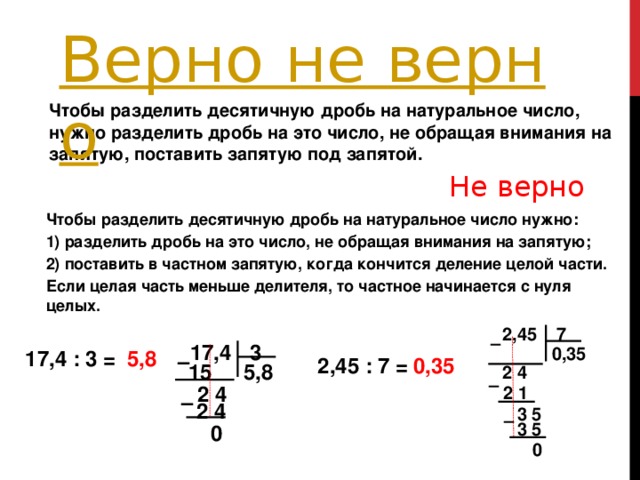 Деление десятичной дроби на натуральное число технологическая карта