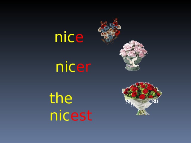 nic e nic er the nic est