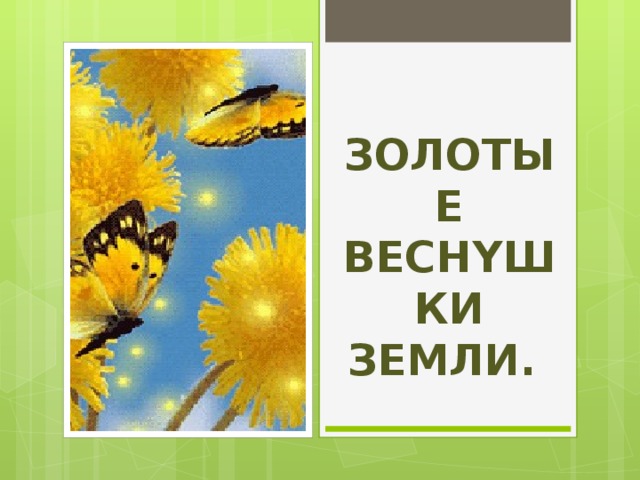 Золотые веснyшки  Земли.