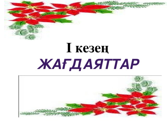 І кезең Жағдаяттар