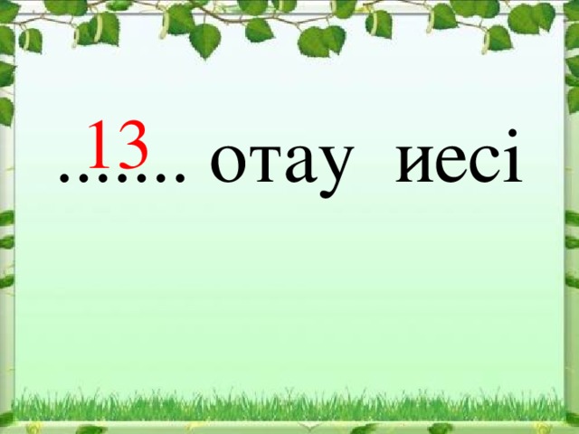 13 ....... отау иесі