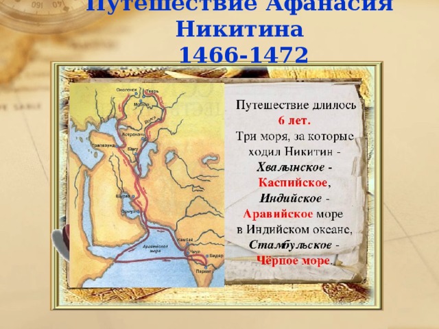 Путешествие Афанасия Никитина  1466-1472