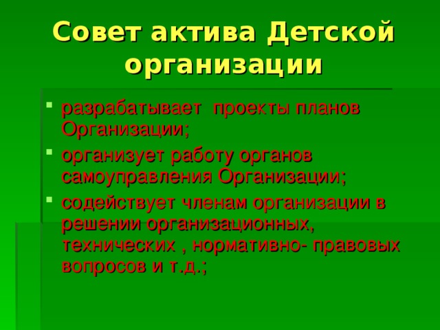 Совет актива Детской организации