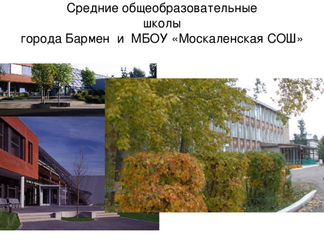 Средние общеобразовательные  школы  города Бармен и МБОУ «Москаленская СОШ»
