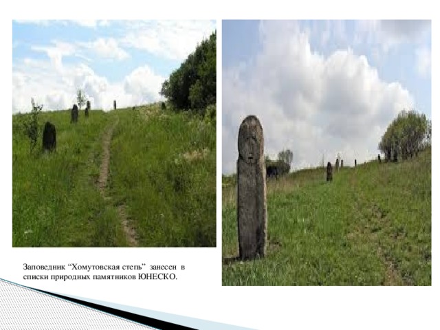 Заповедник “Хомутовская степь” занесен в списки природных памятников ЮНЕСКО.