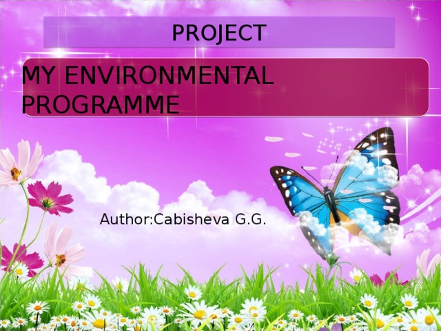 PROJECT MY ENVIRONMENTAL PROGRAMME Author:Cabisheva G.G.