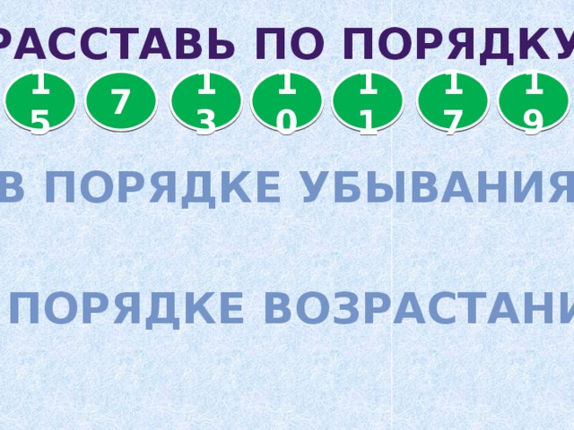 Порядок 15. Что такое убывание в математике. Убывание чисел в математике.