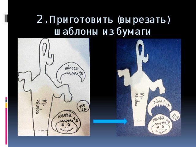 2. Приготовить (вырезать) шаблоны из бумаги