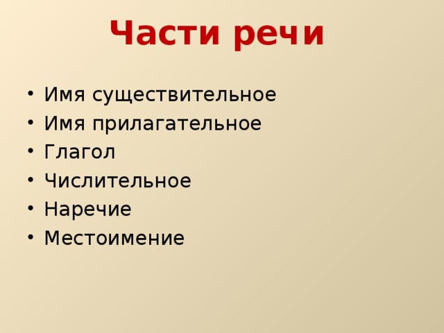 Части речи