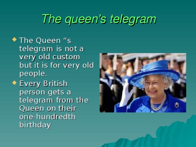 The queen's telegram