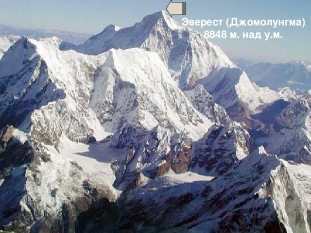 Эверест (Джомолунгма) 8848 м. над у.м.
