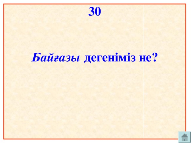 30     Байғазы дегеніміз не?