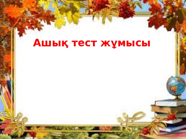 Ашық тест жұмысы 