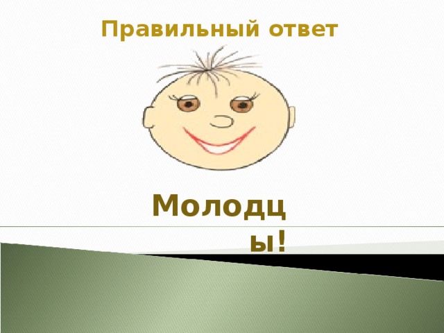 Правильный ответ Молодцы! 