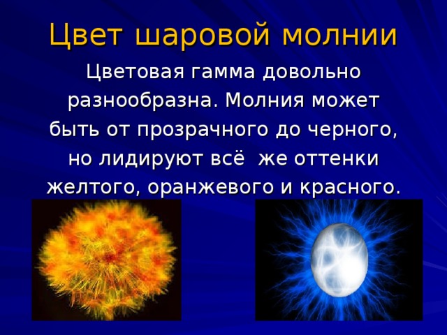 Проект по физике загадки шаровой молнии