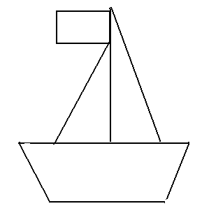 Корабль из геометрических фигур картинка