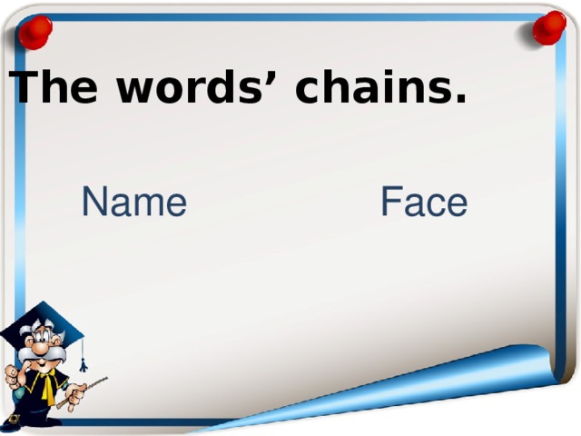 The words’ chains.   Name Face 