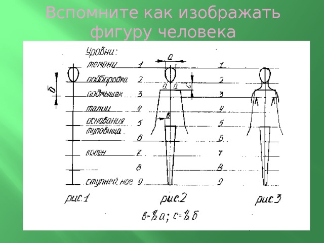 Вспомните как изображать фигуру человека  