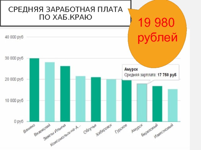 СРЕДНЯЯ ЗАРАБОТНАЯ ПЛАТА ПО ХАБ.КРАЮ 19 980 рублей 