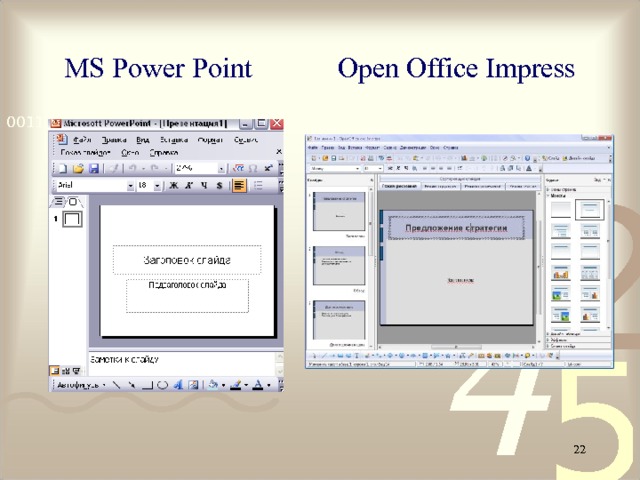 MS Power Point Open Office Impress    