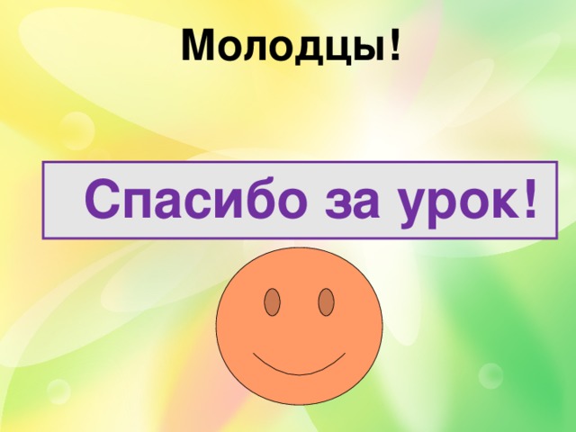 Молодцы!  Спасибо за урок!