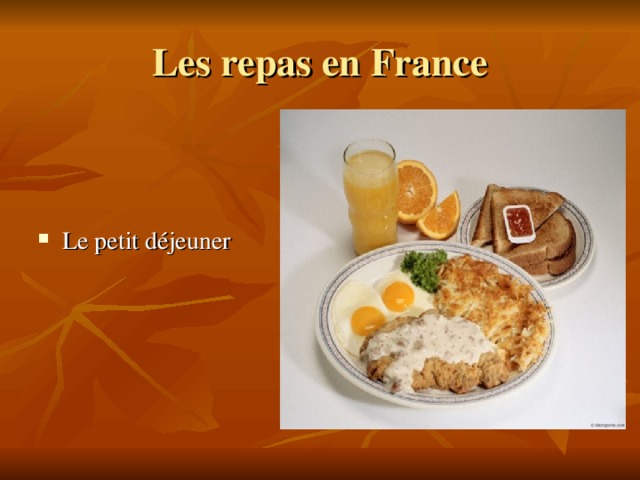 Les repas en France