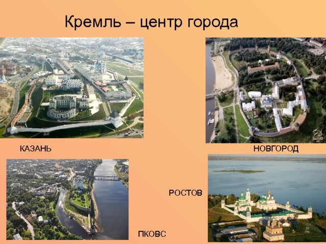 КАЗАНЬ Кремль – центр города НОВГОРОД РОСТОВ ПКОВС 