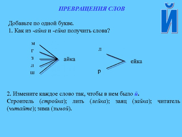 Слово вставляя 1 букву