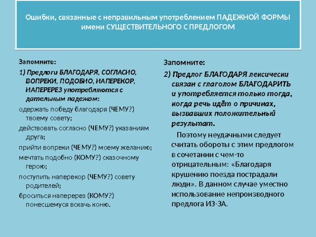 Ошибки с предлогом благодаря. Ошибка в употреблении падежной формы существительного с предлогом. Ошибка в употреблении существительного с предлогом примеры. Неправильное употребление падежной формы существительного примеры. Ошибки вупотреблении падежной формы существительного вс предлогом.