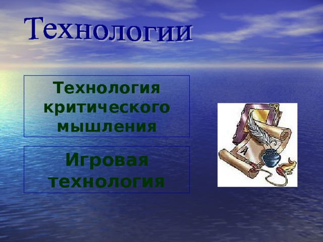 Технология критического мышления Игровая технология 