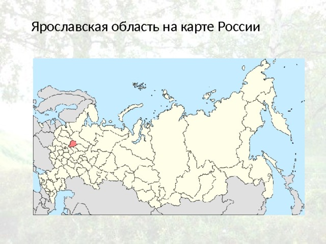 Ярославская область на карте России 