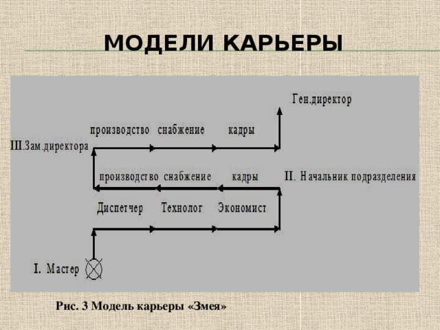 модели карьеры Рис. 3 Модель карьеры «Змея»