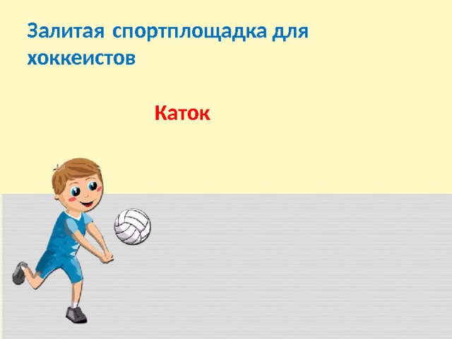 Залитая спортплощадка для хоккеистов Каток 