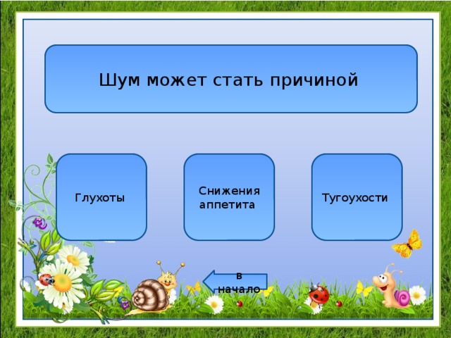 Шум может стать причиной Глухоты Снижения аппетита Тугоухости в начало