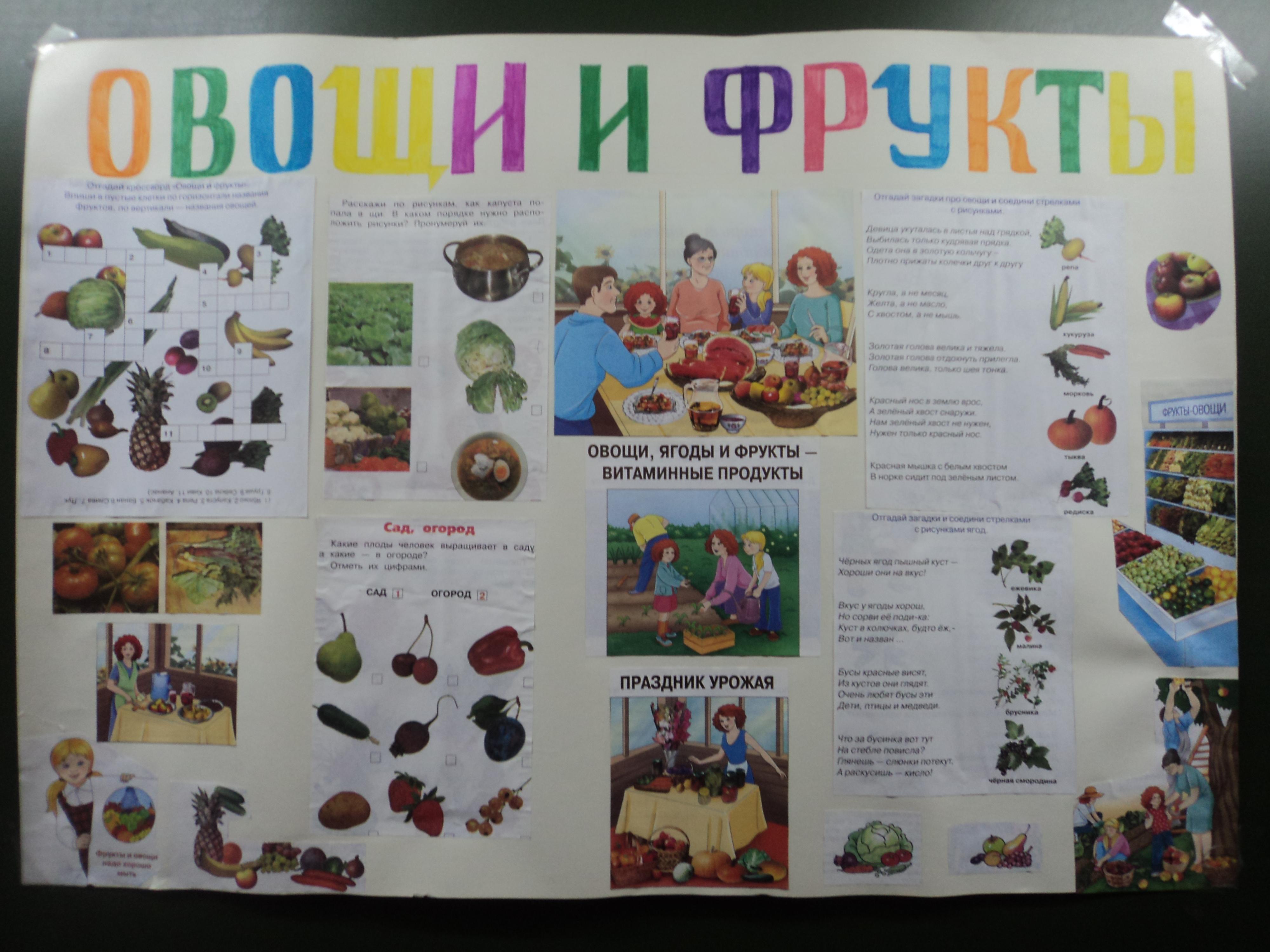 Витамины плакат в детском саду