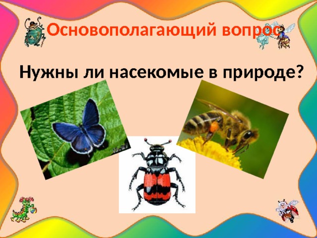  Основополагающий вопрос  Нужны ли насекомые в природе? 