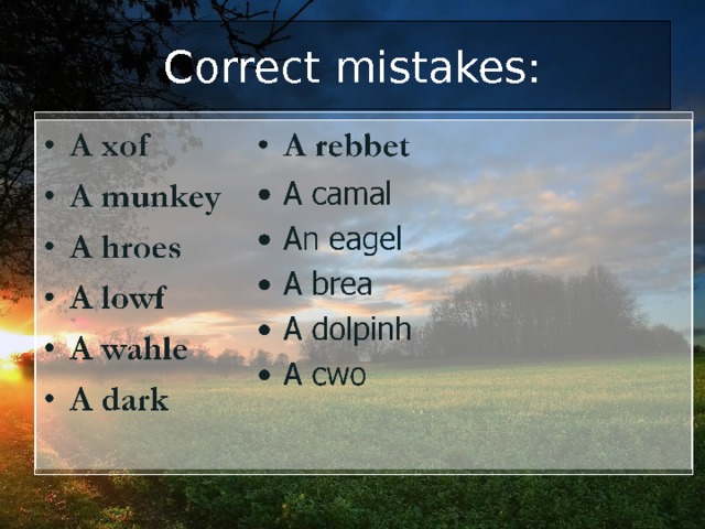 Correct mistakes: 