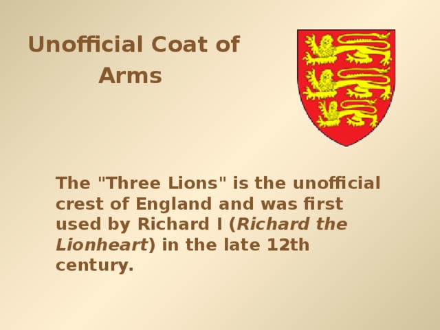 Unofficial Coat of Arms  The 