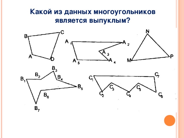 Какой из данных многоугольников является выпуклым ?